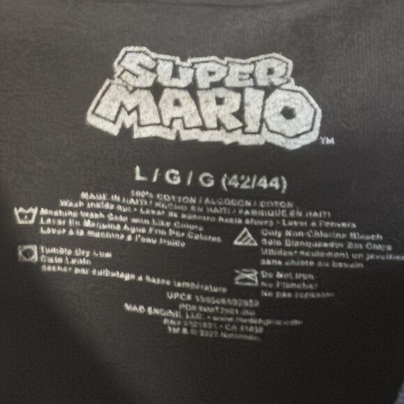 Super Mario Bros Nintendo Black T shirt Mens L Graphic Tee Waluigi Wario Luigi - Picture 4 of 7